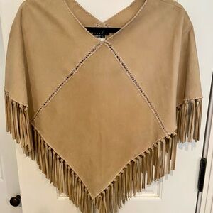 Theory Tan Suede Poncho